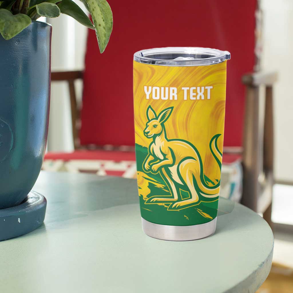 Custom Australia Soccer Tumbler Cup 2025 Go Matildas Marble Grunge Style