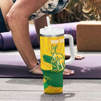 Custom Australia Soccer Tumbler With Handle 2025 Go Matildas Marble Grunge Style