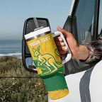 Custom Australia Soccer Tumbler With Handle 2025 Go Matildas Marble Grunge Style