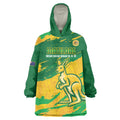 Custom Australia Soccer Wearable Blanket Hoodie 2025 Go Matildas Marble Grunge Style