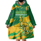 Custom Australia Soccer Wearable Blanket Hoodie 2025 Go Matildas Marble Grunge Style
