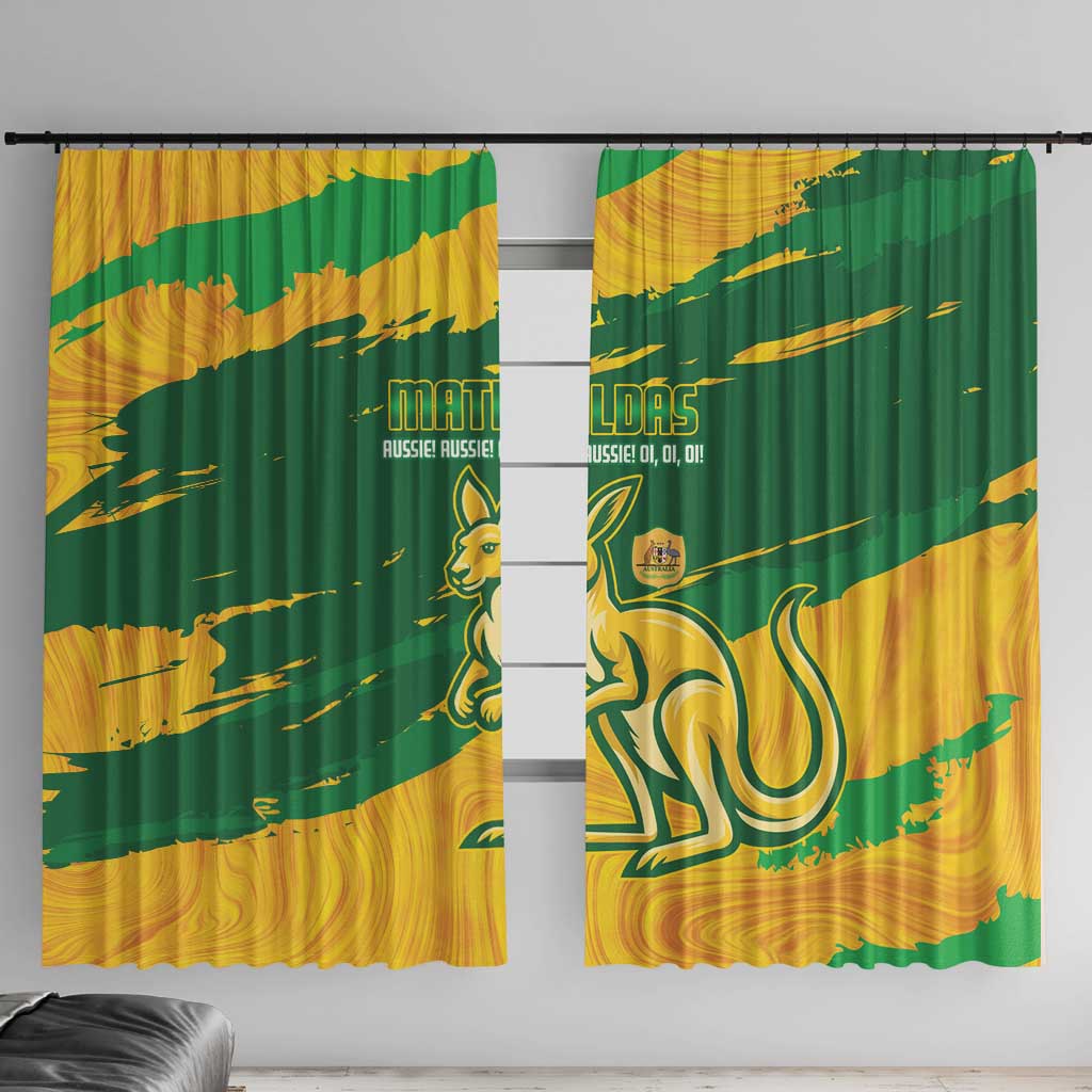Australia Soccer Window Curtain 2025 Go Matildas Marble Grunge Style