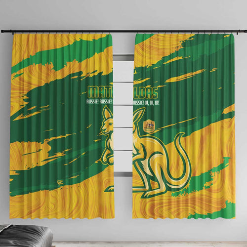 Australia Soccer Window Curtain 2025 Go Matildas Marble Grunge Style