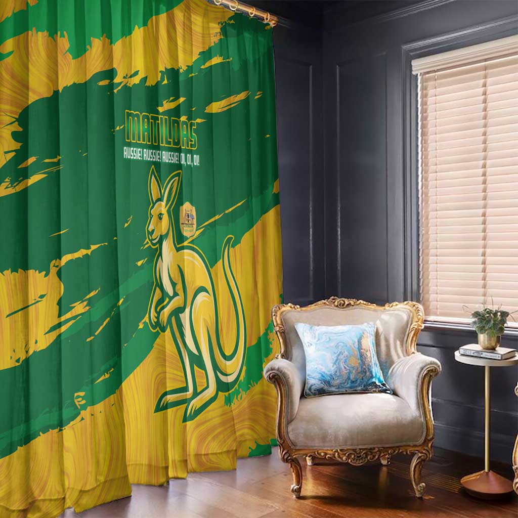 Australia Soccer Window Curtain 2025 Go Matildas Marble Grunge Style