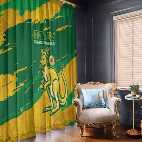 Australia Soccer Window Curtain 2025 Go Matildas Marble Grunge Style