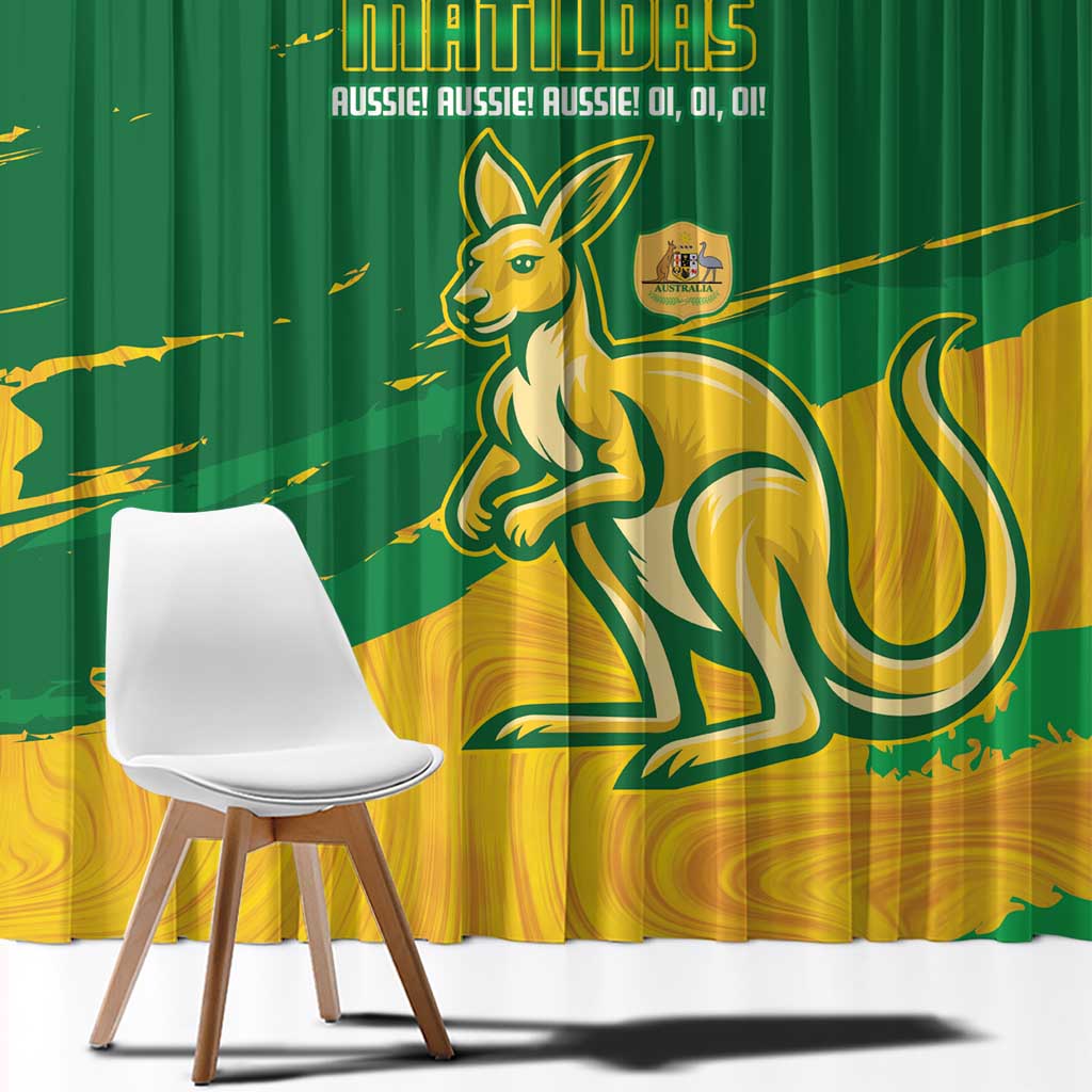 Australia Soccer Window Curtain 2025 Go Matildas Marble Grunge Style