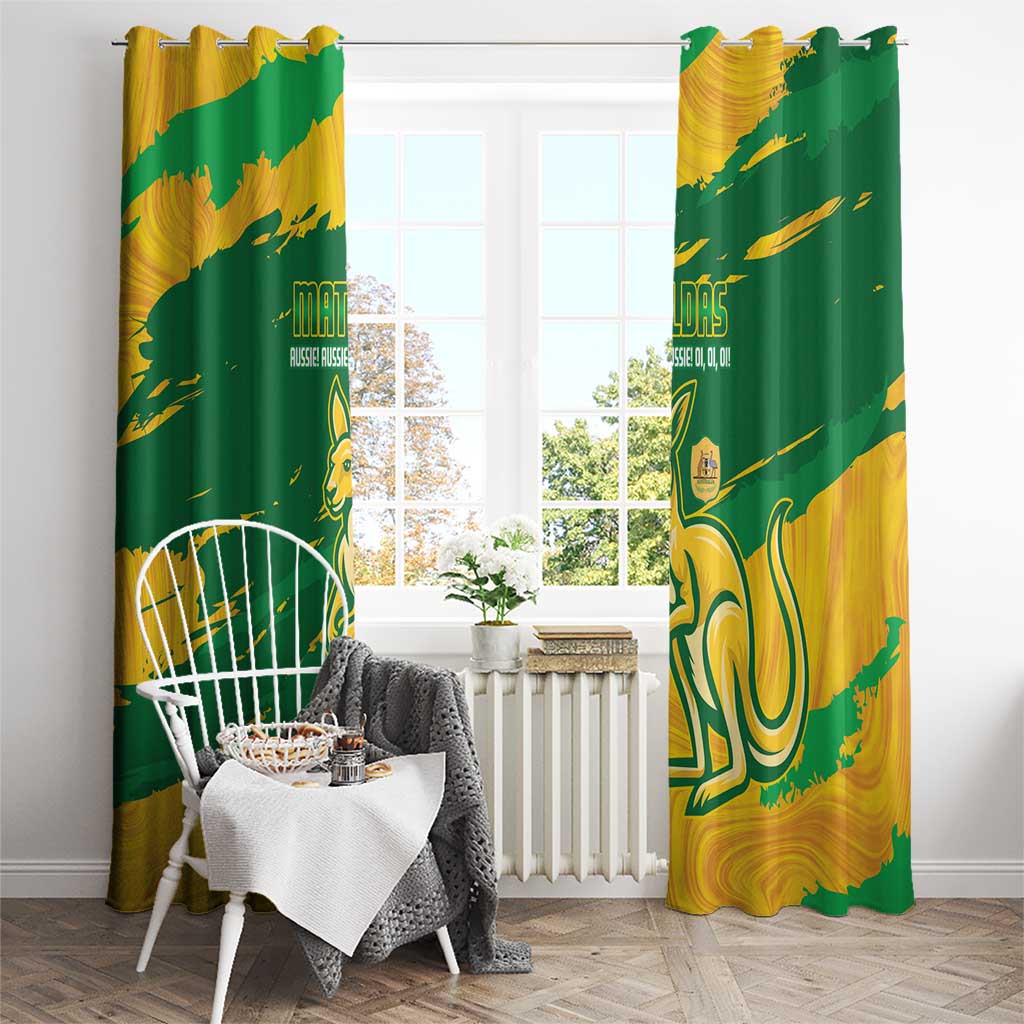 Australia Soccer Window Curtain 2025 Go Matildas Marble Grunge Style