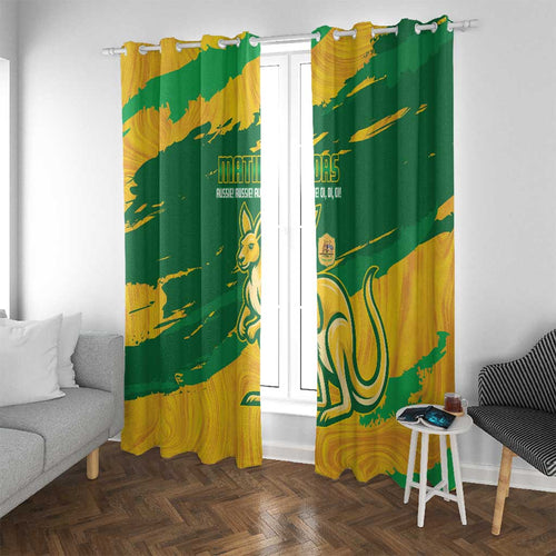 Australia Soccer Window Curtain 2025 Go Matildas Marble Grunge Style