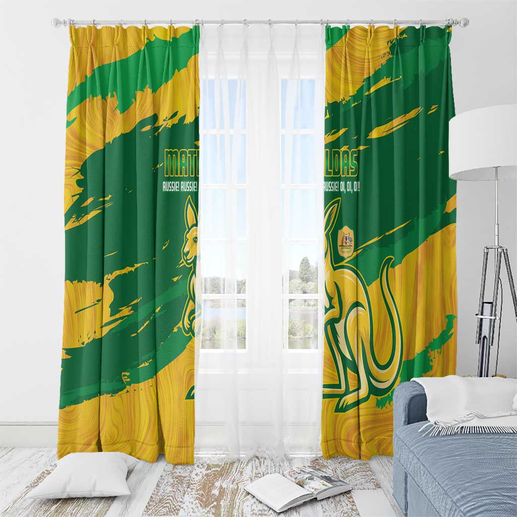 Australia Soccer Window Curtain 2025 Go Matildas Marble Grunge Style