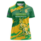 Custom Australia Soccer Women Polo Shirt 2025 Go Matildas Marble Grunge Style