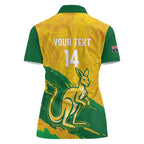 Custom Australia Soccer Women Polo Shirt 2025 Go Matildas Marble Grunge Style