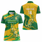 Custom Australia Soccer Women Polo Shirt 2025 Go Matildas Marble Grunge Style