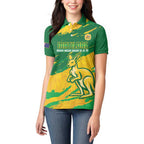 Custom Australia Soccer Women Polo Shirt 2025 Go Matildas Marble Grunge Style