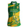 Custom Australia Soccer Women Sleeveless Polo Shirt 2025 Go Matildas Marble Grunge Style
