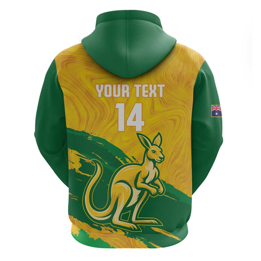 Custom Australia Soccer Zip Hoodie 2025 Go Matildas Marble Grunge Style