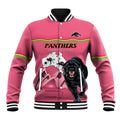 Custom Australia Day Panthers Baseball Jacket NRL 2024 Sydney Opera House With Map - Pink