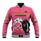 Custom Australia Day Panthers Baseball Jacket NRL 2024 Sydney Opera House With Map - Pink