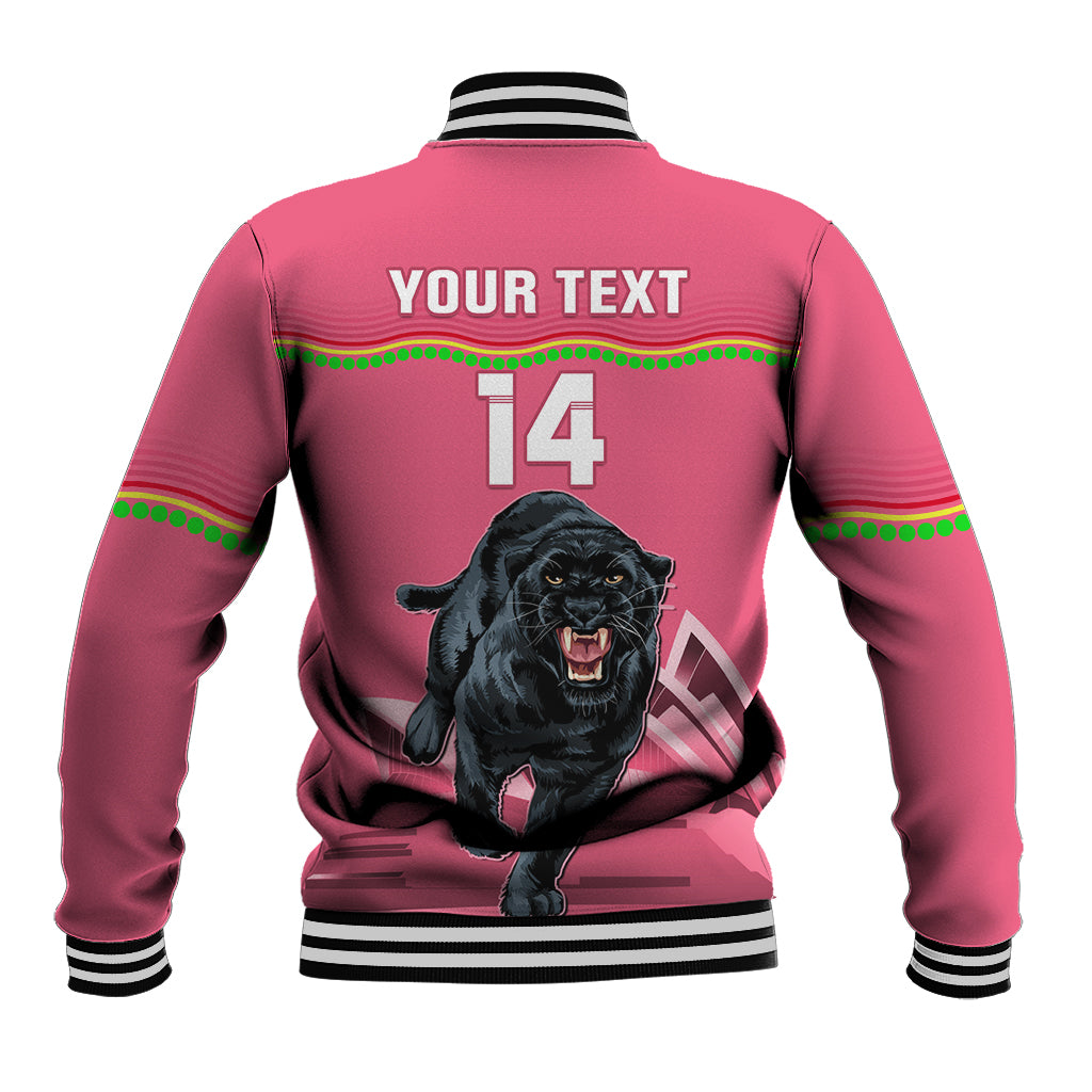 Custom Australia Day Panthers Baseball Jacket NRL 2024 Sydney Opera House With Map - Pink