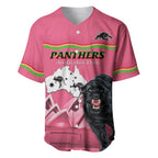 Custom Australia Day Panthers Baseball Jersey NRL 2024 Sydney Opera House With Map - Pink