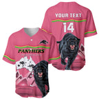 Custom Australia Day Panthers Baseball Jersey NRL 2024 Sydney Opera House With Map - Pink