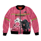 Custom Australia Day Panthers Bomber Jacket NRL 2024 Sydney Opera House With Map - Pink