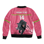 Custom Australia Day Panthers Bomber Jacket NRL 2024 Sydney Opera House With Map - Pink