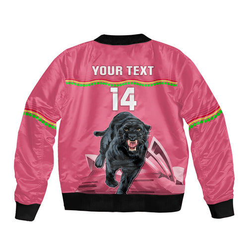 Custom Australia Day Panthers Bomber Jacket NRL 2024 Sydney Opera House With Map - Pink