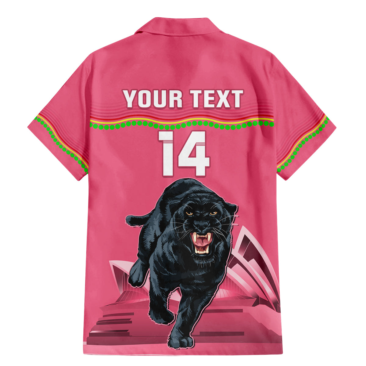 Custom Australia Day Panthers Family Matching Mermaid Dress and Hawaiian Shirt NRL 2024 Sydney Opera House With Map - Pink