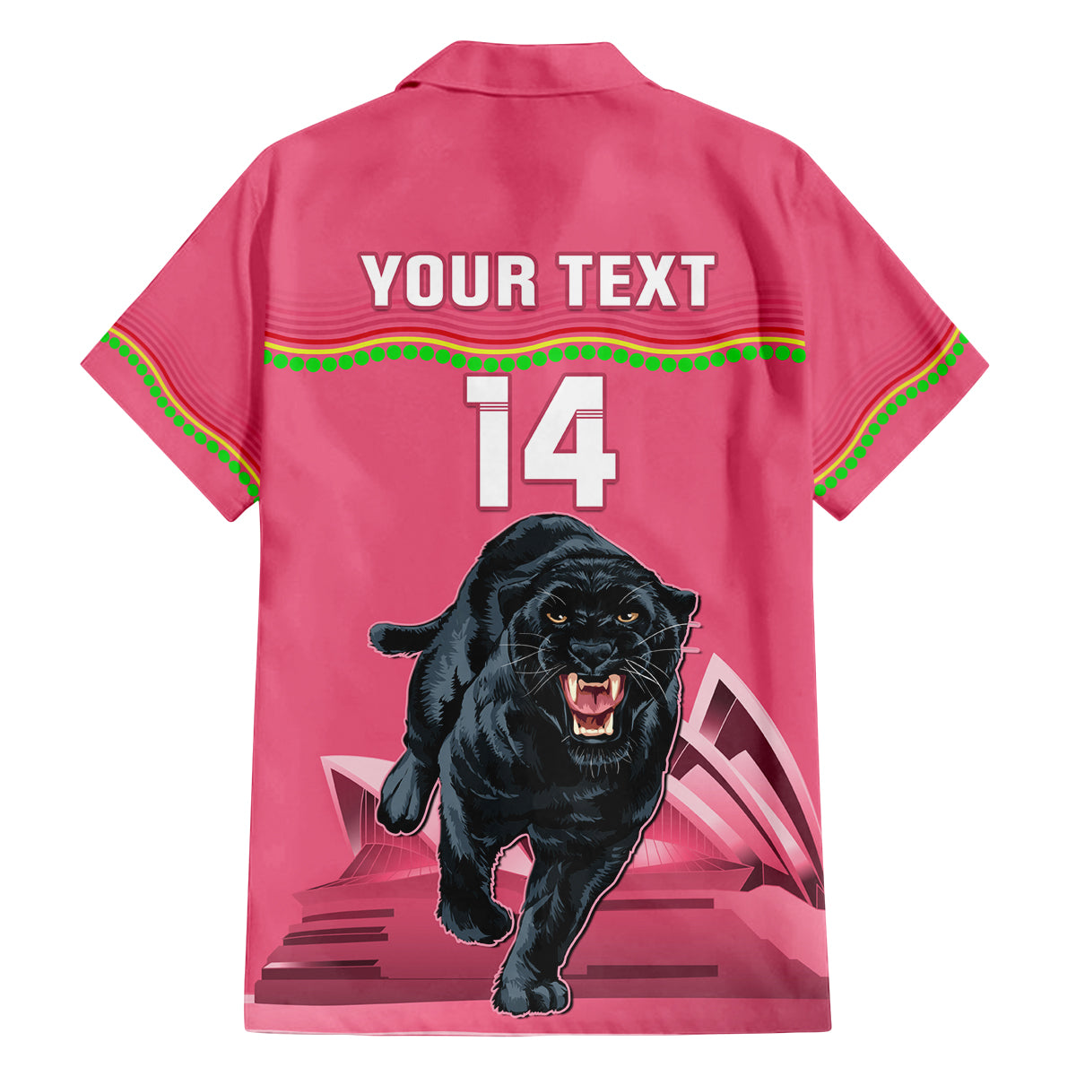 Custom Australia Day Panthers Family Matching Off Shoulder Maxi Dress and Hawaiian Shirt NRL 2024 Sydney Opera House With Map - Pink