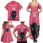 Custom Australia Day Panthers Family Matching Summer Maxi Dress and Hawaiian Shirt NRL 2024 Sydney Opera House With Map - Pink