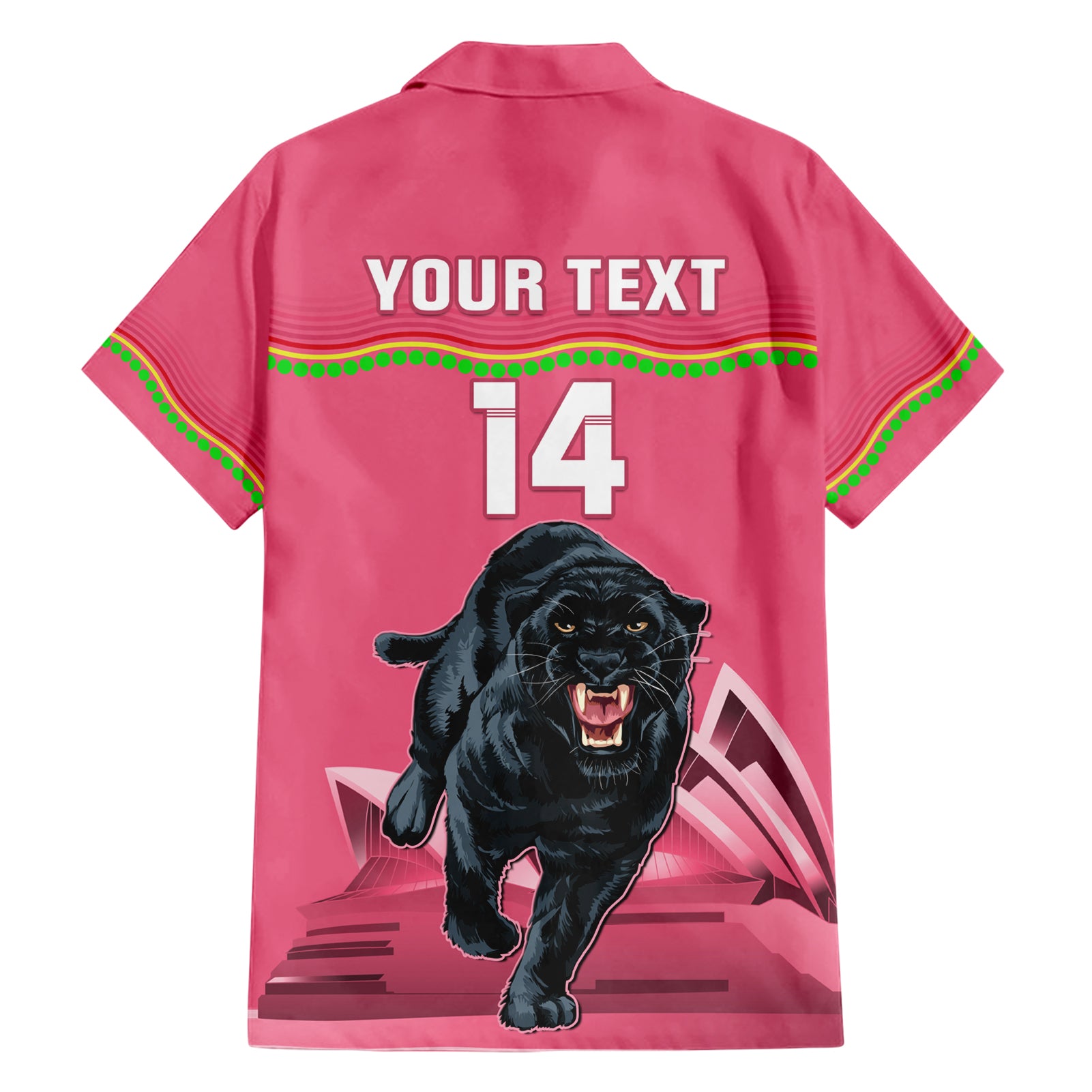Custom Australia Day Panthers Hawaiian Shirt NRL 2024 Sydney Opera House With Map - Pink