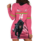 Custom Australia Day Panthers Hoodie Dress NRL 2024 Sydney Opera House With Map - Pink