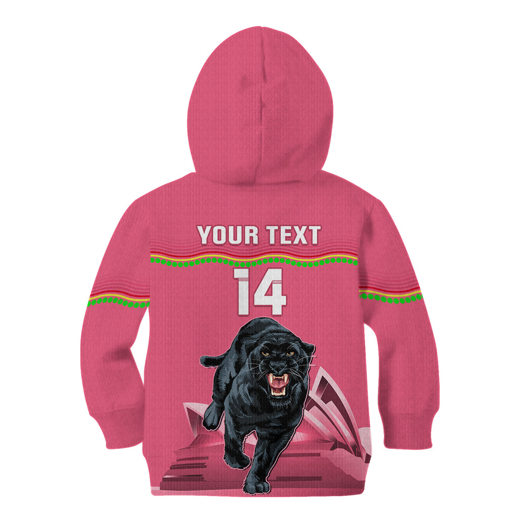 Custom Australia Day Panthers Kid Hoodie NRL 2024 Sydney Opera House With Map - Pink