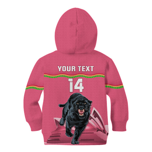 Custom Australia Day Panthers Kid Hoodie NRL 2024 Sydney Opera House With Map - Pink