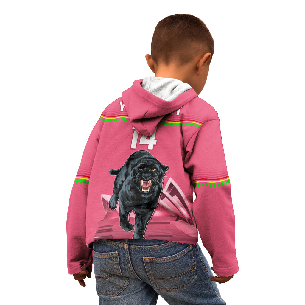 Custom Australia Day Panthers Kid Hoodie NRL 2024 Sydney Opera House With Map - Pink