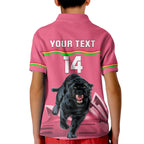Custom Australia Day Panthers Kid Polo Shirt NRL 2024 Sydney Opera House With Map - Pink