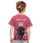 Custom Australia Day Panthers Kid T Shirt NRL 2024 Sydney Opera House With Map - Pink