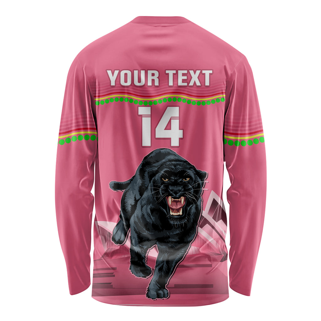 Custom Australia Day Panthers Long Sleeve Shirt NRL 2024 Sydney Opera House With Map - Pink