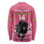 Custom Australia Day Panthers Long Sleeve Shirt NRL 2024 Sydney Opera House With Map - Pink