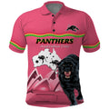 Custom Australia Day Panthers Polo Shirt NRL 2024 Sydney Opera House With Map - Pink