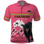 Custom Australia Day Panthers Polo Shirt NRL 2024 Sydney Opera House With Map - Pink