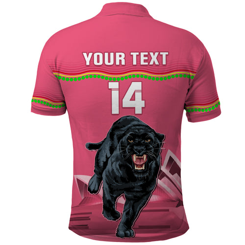 Custom Australia Day Panthers Polo Shirt NRL 2024 Sydney Opera House With Map - Pink