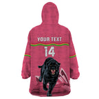 Custom Australia Day Panthers Wearable Blanket Hoodie NRL 2024 Sydney Opera House With Map - Pink