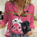 Custom Australia Day Panthers Women Casual Shirt NRL 2024 Sydney Opera House With Map - Pink