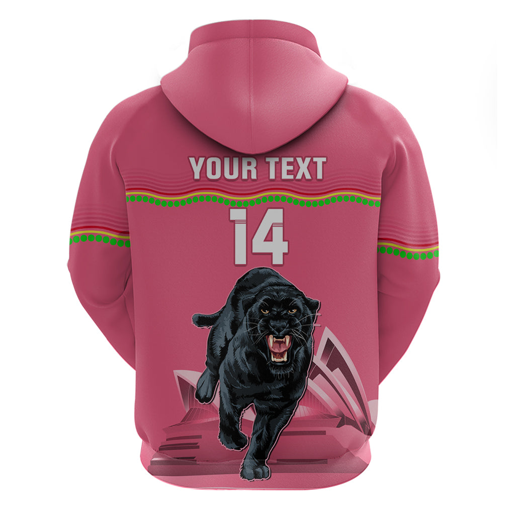 Custom Australia Day Panthers Zip Hoodie NRL 2024 Sydney Opera House With Map - Pink