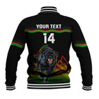 Custom Australia Day Panthers Baseball Jacket NRL 2024 Sydney Opera House With Map - Black