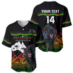 Custom Australia Day Panthers Baseball Jersey NRL 2024 Sydney Opera House With Map - Black