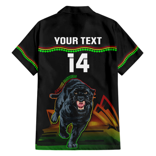 Custom Australia Day Panthers Hawaiian Shirt NRL 2024 Sydney Opera House With Map - Black