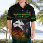 Custom Australia Day Panthers Hawaiian Shirt NRL 2024 Sydney Opera House With Map - Black