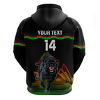 Custom Australia Day Panthers Hoodie NRL 2024 Sydney Opera House With Map - Black